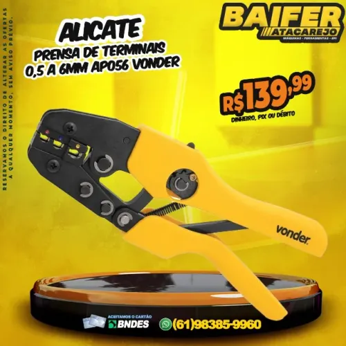 Alicate Prensa de Terminais 0,5 a 6mm AP056 Vonder