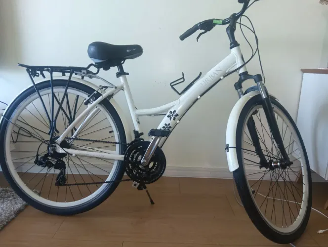 Bicicleta Tito, Bike Urban, feminina branca. 