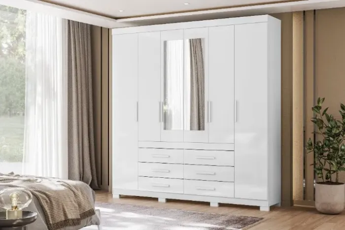 Guarda-roupa 6 Portas e 6 Gavetas França
