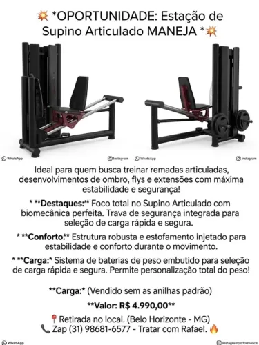 Supino Articulado Maneja - Biomecânica Profissional