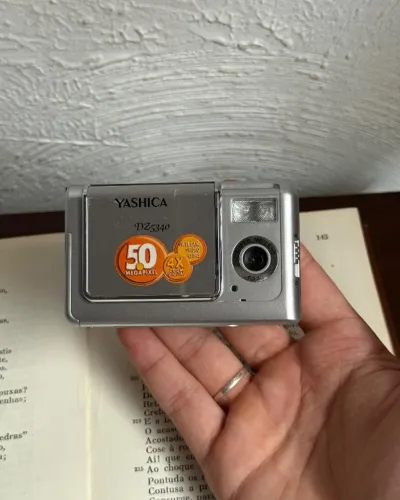 cybershot yashica cinza completa - pronta pra uso!