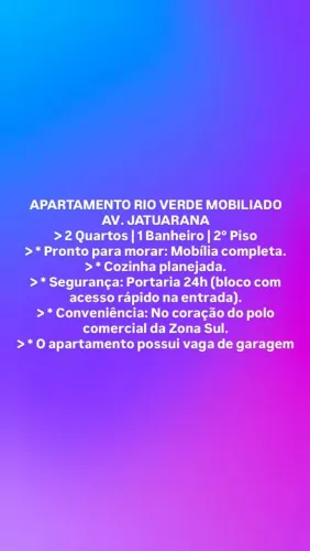 Aluga-se Apartamento Rio Verde