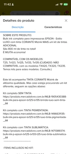 Reservatório Bulk ink