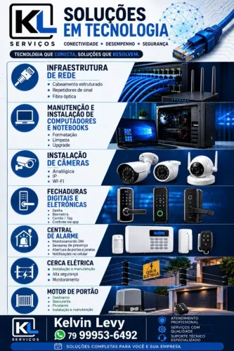 Instalação e Manutenção | Câmeras, Redes, Alarmes, Cerca Elétrica e Portão