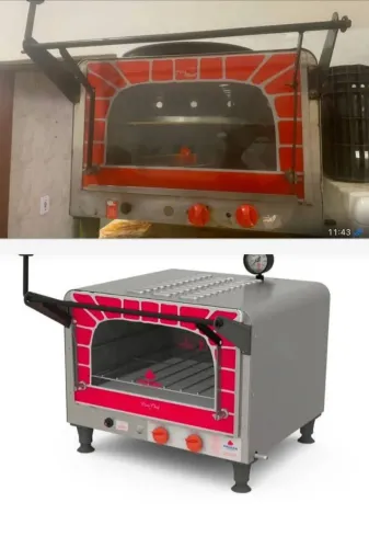 Forno Refratário Mini Chef PRp-400g style 40L aço inox escovado 