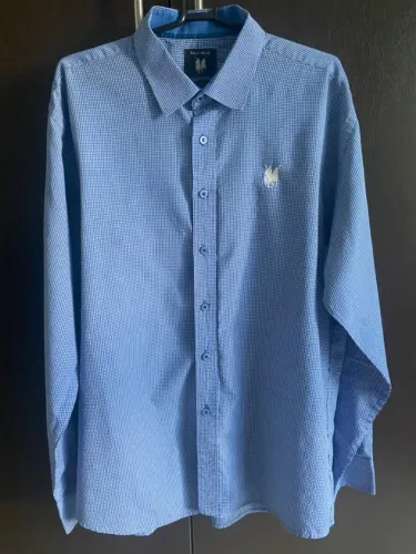 camisa social polo wear azul