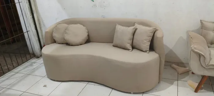 Sofá Orgânico em Suede