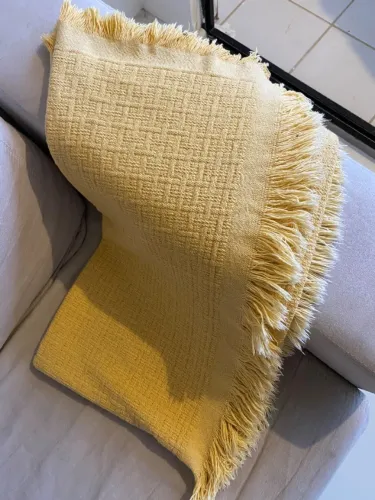 Manta decorativa, 100% algodão, 120 x 150 cm