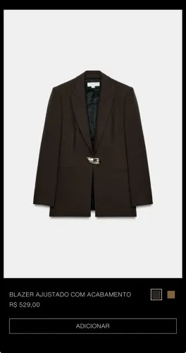 blazer ajustado com acabamento - m