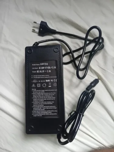 carregador 48v 3a de bateria de lítio ebike  bicicleta eletrica scooter
