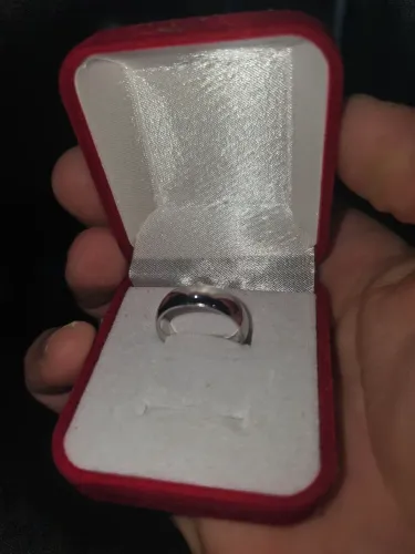 Aliança 14k ouro branco anel