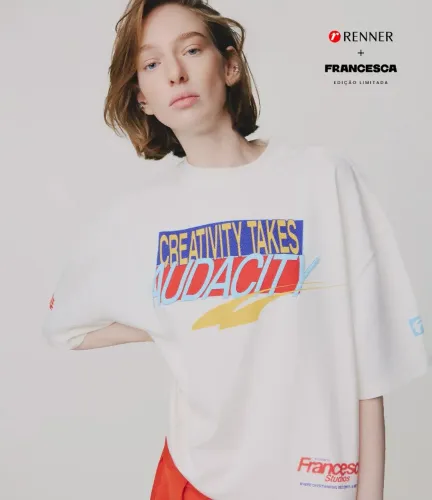 Camiseta Cropped Box Fit Francesca x Renner / Tamanho M / Nova! 