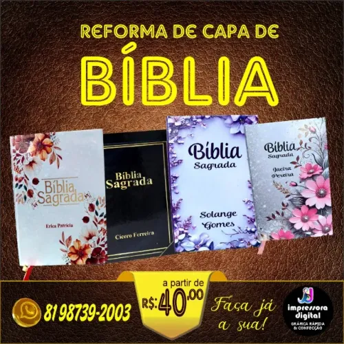 REFORMA DE CAPA DE BÍBLIA