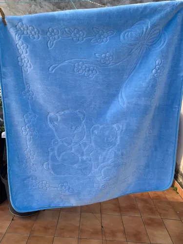 Cobertor para bebê azul 98 x 92
