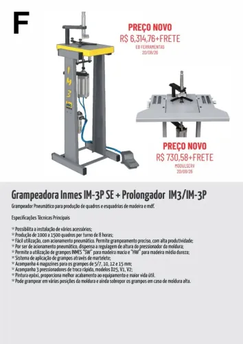 Conjunto de máquinas de marcenaria profissionais - utilizados na fabricação de quadros
