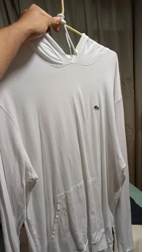 Casaco Lacoste original branco com capuz