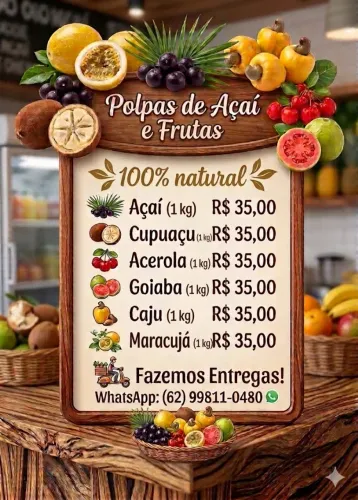 Polpas de frutas naturais