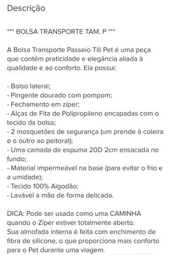 Bolsa Transporte Pet