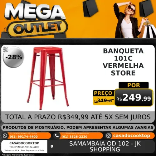 BANQUETA 101C VERMELHA STORE 2931