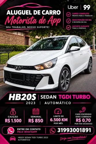 Aluguel carro para motorista de aplicativo 