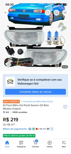 farol de milha saveiro,parati e gol