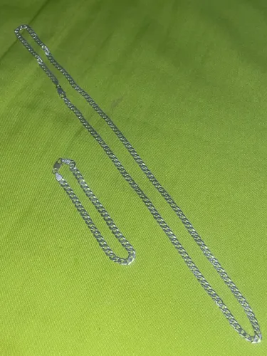 Parea corrente e pulseira, prata 925