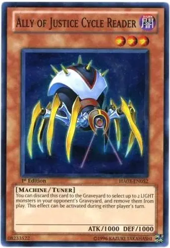 Yugioh!!! Ally of Justice Cycle Reader HA03-EN052 Super Rare