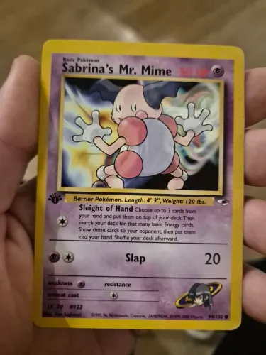 Carta Pokémon Sabrina's Mr. Mime 1ª Edição - Gym Heroes Original Inglês