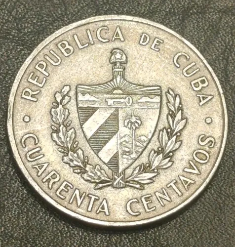 Moeda 40 centavos 1962 de Cuba