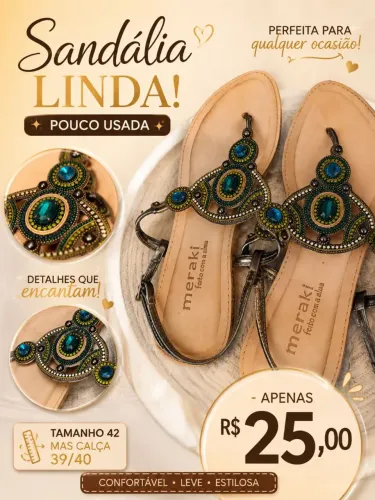 Sandália adulto linda