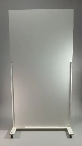 Conjunto 2 Divisórias Biombos MDF Branco com Rodas 1,80m