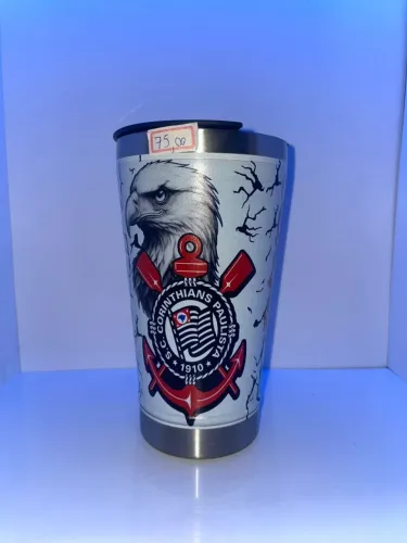 Copo Térmico Corinthians 473 ml com Tampa Abridor