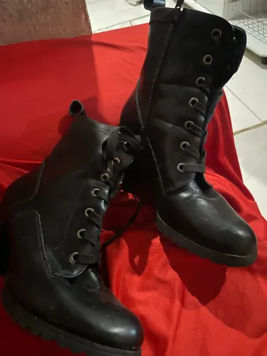 Bota Coturno Preta Feminina