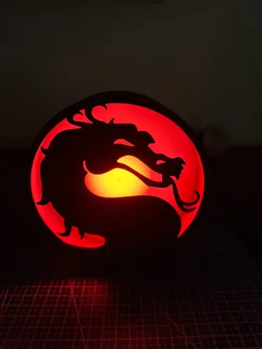 Luminária Temática Geek Dragão Mortal Kombat LED USB Quarto Setup Gamer