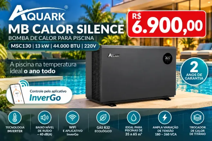 Bomba de Calor Piscina Aquark MSC130 Inverter 44.000 BTU - NOVA