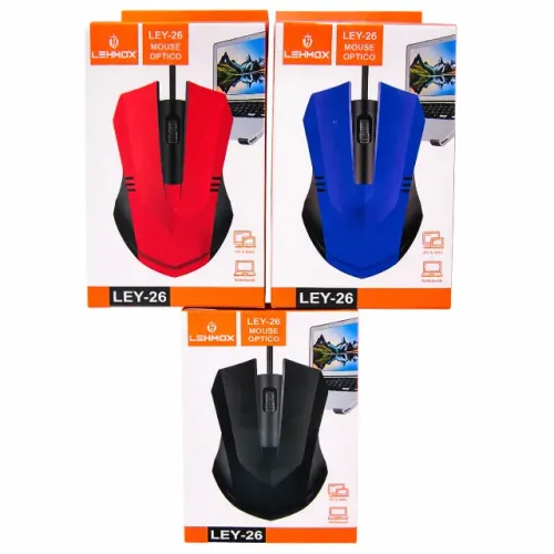 Mouse Óptico Lehmox LEY-26 USB Plug and Play Ergonômico Alta Precisão Conforto pode retira