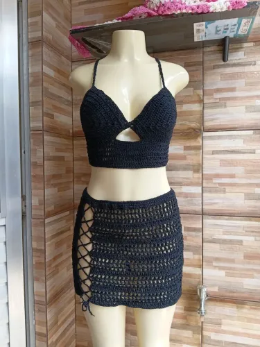 Conjunto de crochê tamanho M/G
