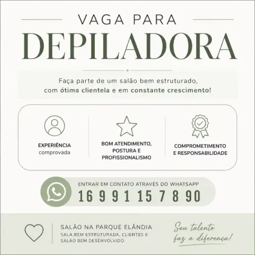 VAGA DE DEPILADORA - PARQUELÂNDIA | FORTALEZA
