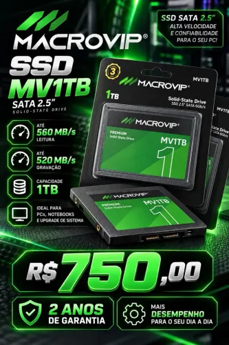 SSD SATA 1T - 2 anos de garantia
