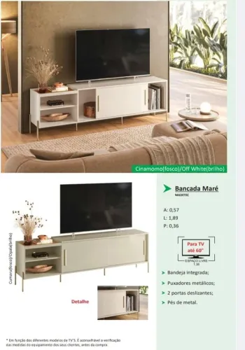 Rack bancada maré para tv até 60" - entrego e montou!