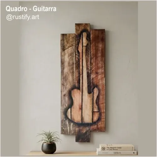 Rock e Estilo: Placa decorativa com guitarra estilizada!