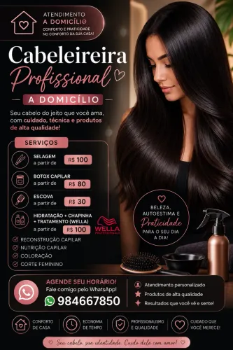 Cabeleireira Profissional Domiciliar 