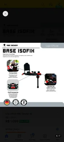 Base isofix bebê Conforto ABC Design RisusHigienizada  