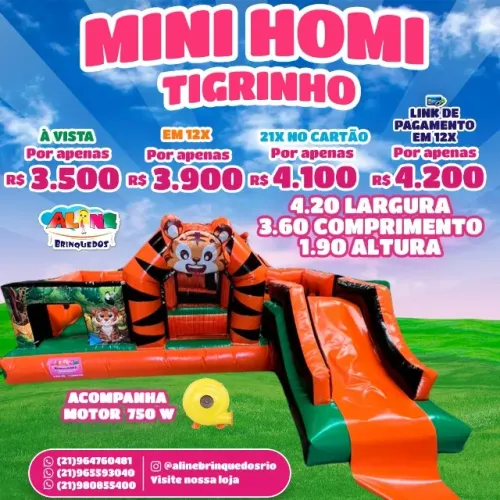 Mini Homi TIGRINHO - Brinquedo Inflável Infantil