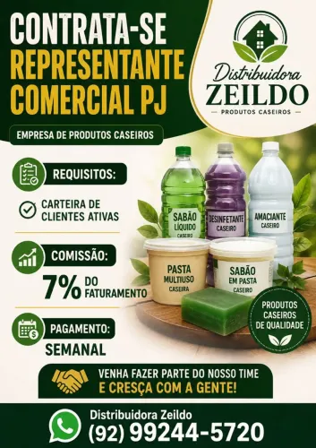 Representante comercial somente comissão PJ