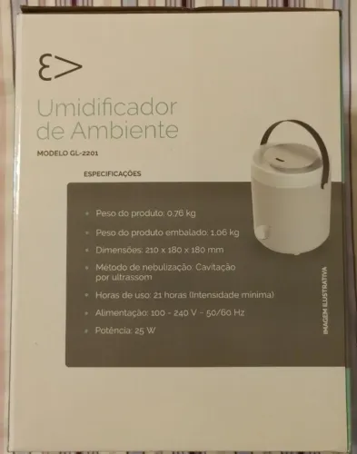 Umidificador/Nebulizador 2,2L Novo/Lacrado