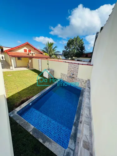 casa lado praia nova com piscina 3 dormitórios.