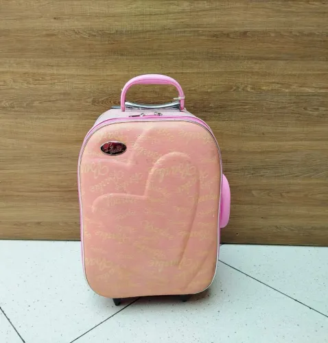 Mala de Rodinha Barbie Rosa