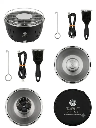 Churrasqueira Table Grill Portátil Carvão Ecológica