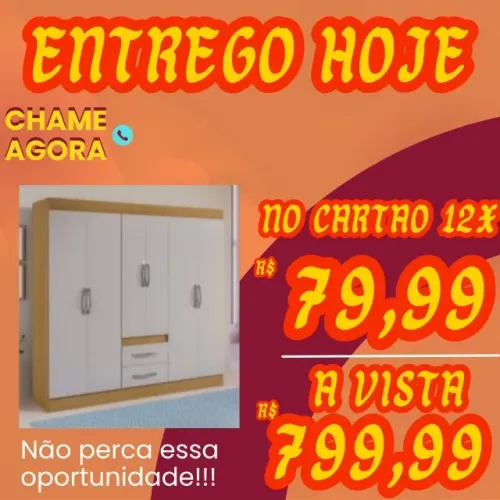 Guarda Roupa 6 Portas Entrego Hoje Paga ao receber o Produto 